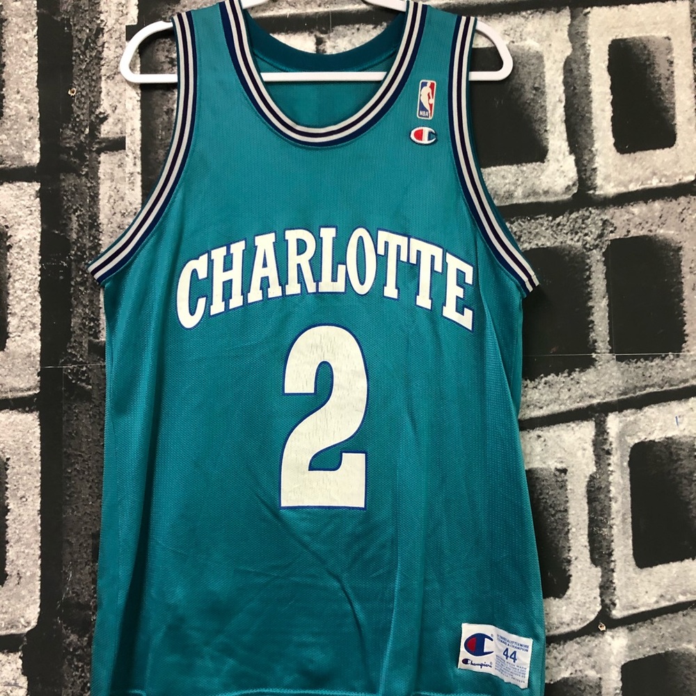 Larry Johnson Charlotte Hornets champion vintage